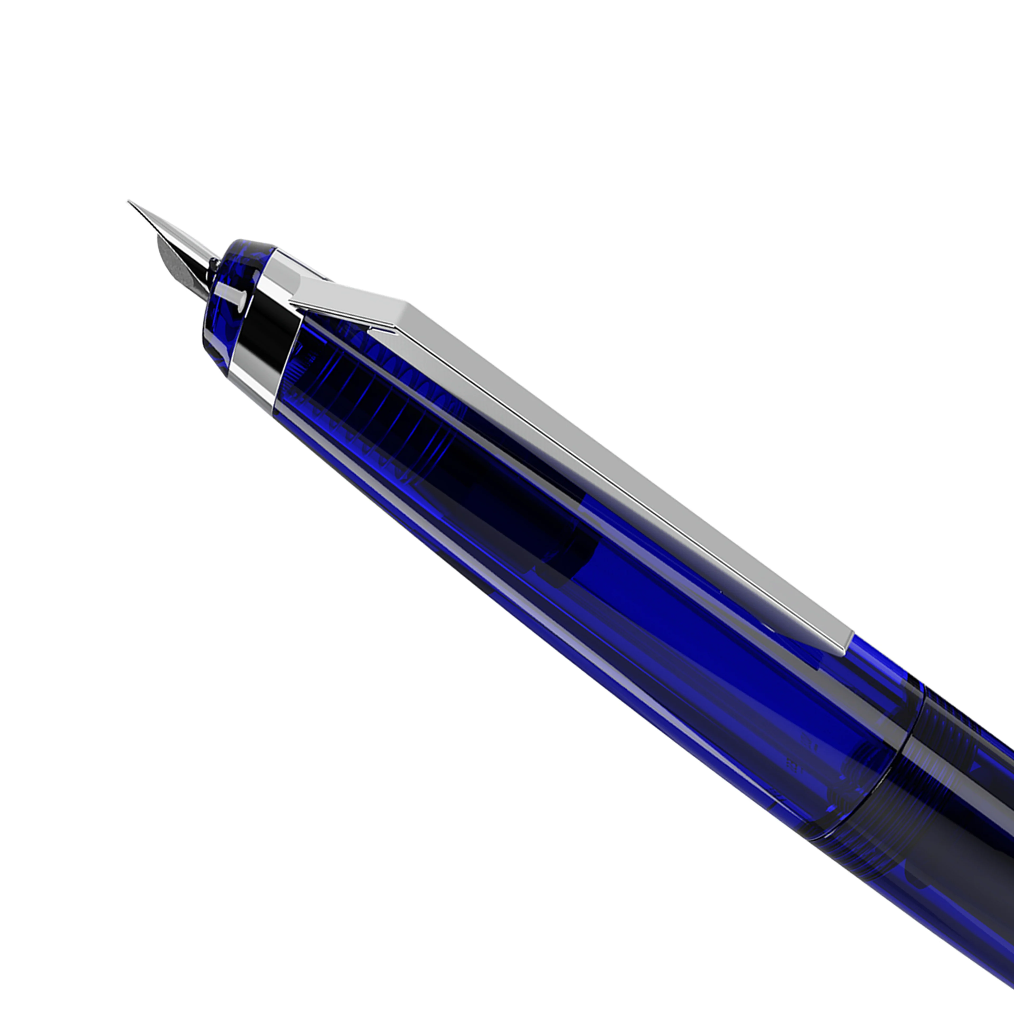 Endless Phantom Retractable Fountain Pen - Nebula Blue Chrome - Image 3