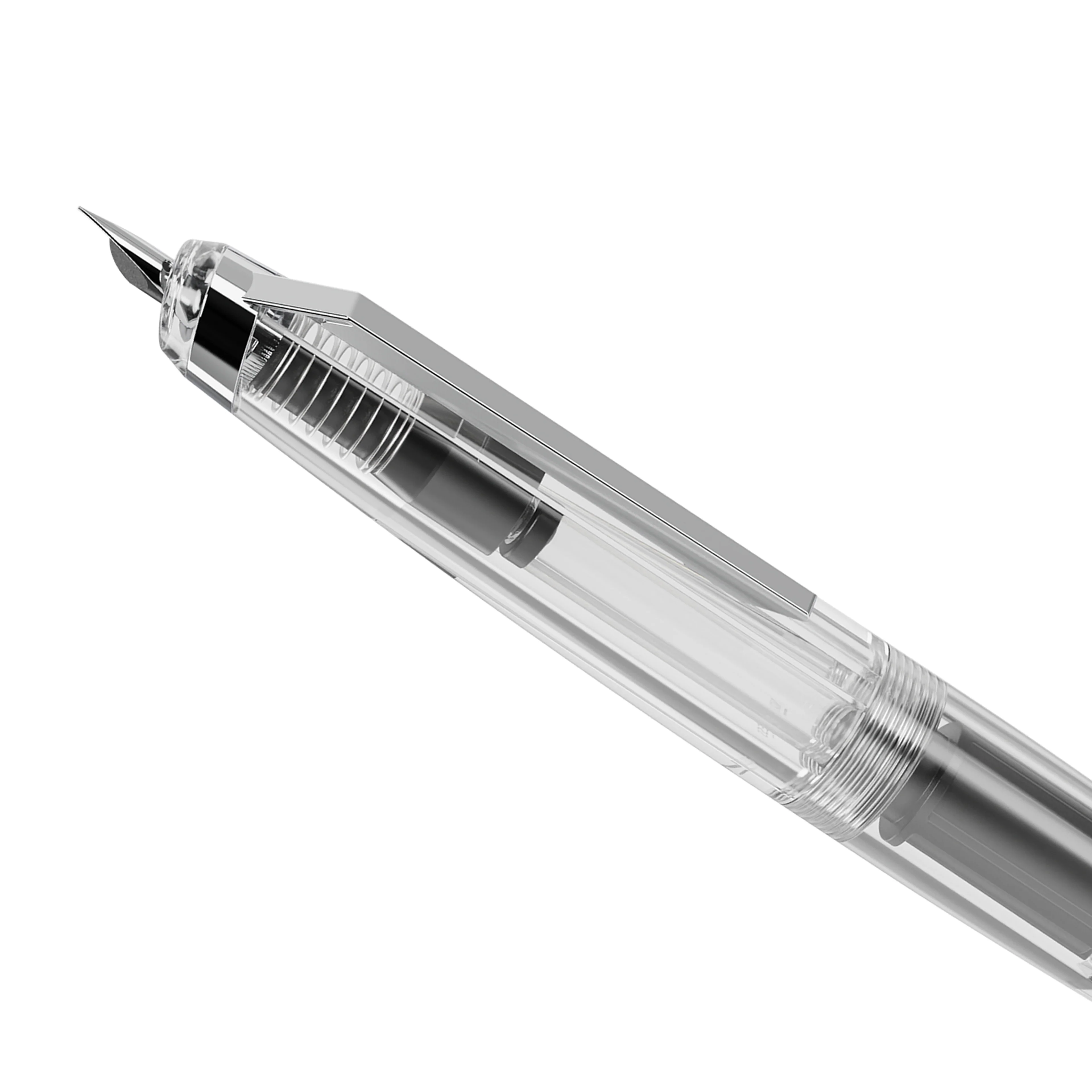Endless Phantom Retractable Fountain Pen - Clear Chrome - Image 3